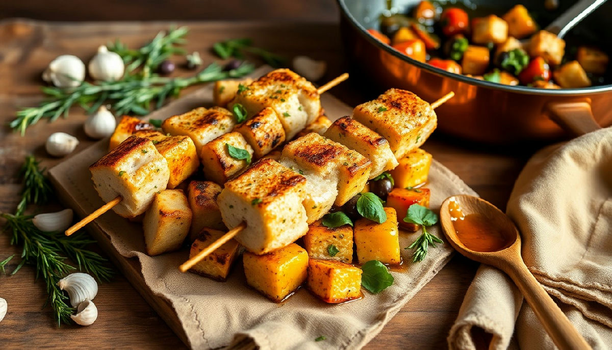 Italian Sausage‑Free Chicken Focaccia Skewers