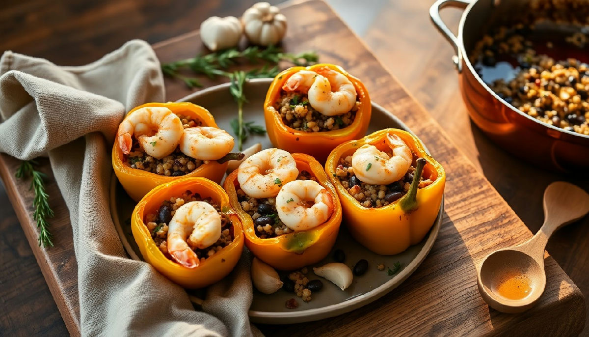 Citrus‑Marinated Shrimp & Quinoa Stuffed Peppers