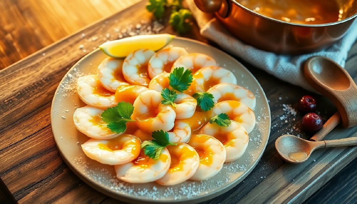 Coconut‑Tamarind Shrimp Carpaccio